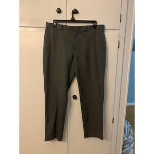 Perry‎ Ellis Portfolio Slim Stretch Dress Pants Gray Textured 36x30